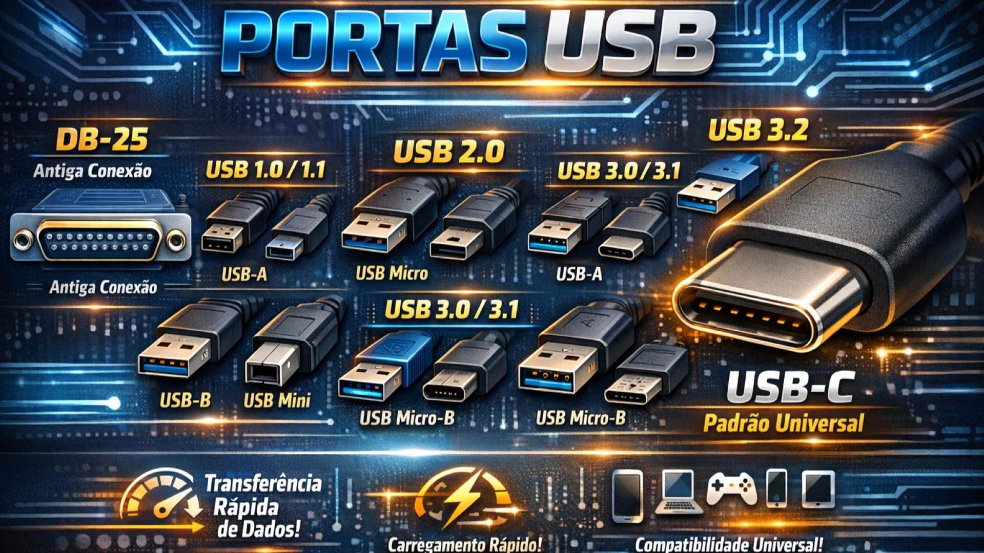 Portas USB